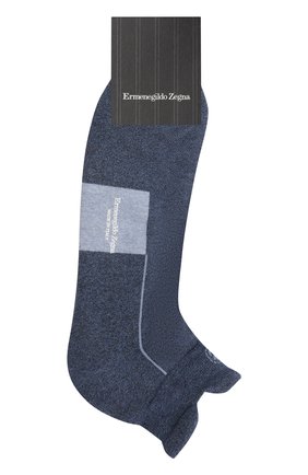 Мужские хлопковые носки ERMENEGILDO ZEGNA синего цвета, арт. N5V025070 | Фото 1 (Материал внешний: Хлопок; Кросс-КТ: бельё)