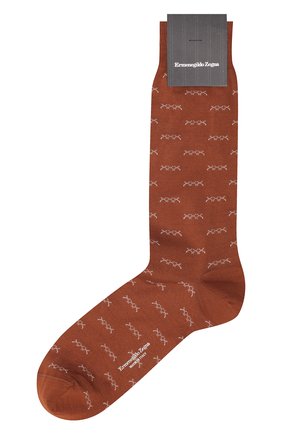 Мужские хлопковые носки ERMENEGILDO ZEGNA оранжевого цвета, арт. N5V404840 | Фото 1 (Материал внешний: Хлопок; Кросс-КТ: бельё)