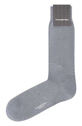 Мужские хлопковые носки ERMENEGILDO ZEGNA голубого цвета, арт. N5V404850 | Фото 1 (Материал внешний: Хлопок; Кросс-КТ: бельё)