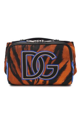 Мужская текстильная поясная сумка DOLCE & GABBANA оранжевого цвета, арт. BM2036/B9073 | Фото 1 (Ремень/цепочка: На ремешке; Материал: Текстиль; Размер: small; Случай: Повседневный)