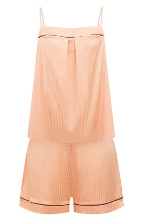 Женская шелковая пижама MAISON LEJABY светло-розового цвета, арт. N0170-N0181 | Фото 1 (Длина (для топов): Стандартные; Материал внешний: Шелк; Длина Ж (юбки, платья, шорты): Мини)