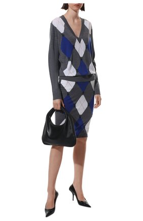 Женская юбка из шерсти и шелка BURBERRY серого цвета по цене 63600 руб., арт. 8048438 | Фото 2 Женская юбка из шерсти и шелка BURBERRY серого цвета, арт. 8048438 | Фото 2 (Длина Ж (юбки, платья, шорты): До колена; Материал внешний: Шерсть; Материал подклада: Вискоза; Стили: Кэжуэл; Женское Кросс-КТ: Юбка-одежда; Кросс-КТ: Трикотаж)