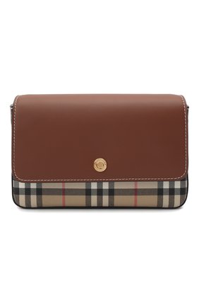 Женская сумка hampshire BURBERRY коричневого цвета, арт. 8049244 | Фото 1 (Материал: Экокожа; Ремень/цепочка: На ремешке; Размер: mini; Сумки-технические: Сумки через плечо)