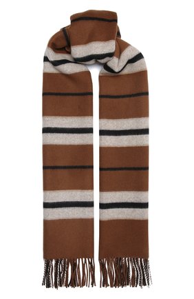 Женский кашемировый шарф BURBERRY коричневого цвета, арт. 8049700 | Фото 1 (Материал: Кашемир, Шерсть, Текстиль)