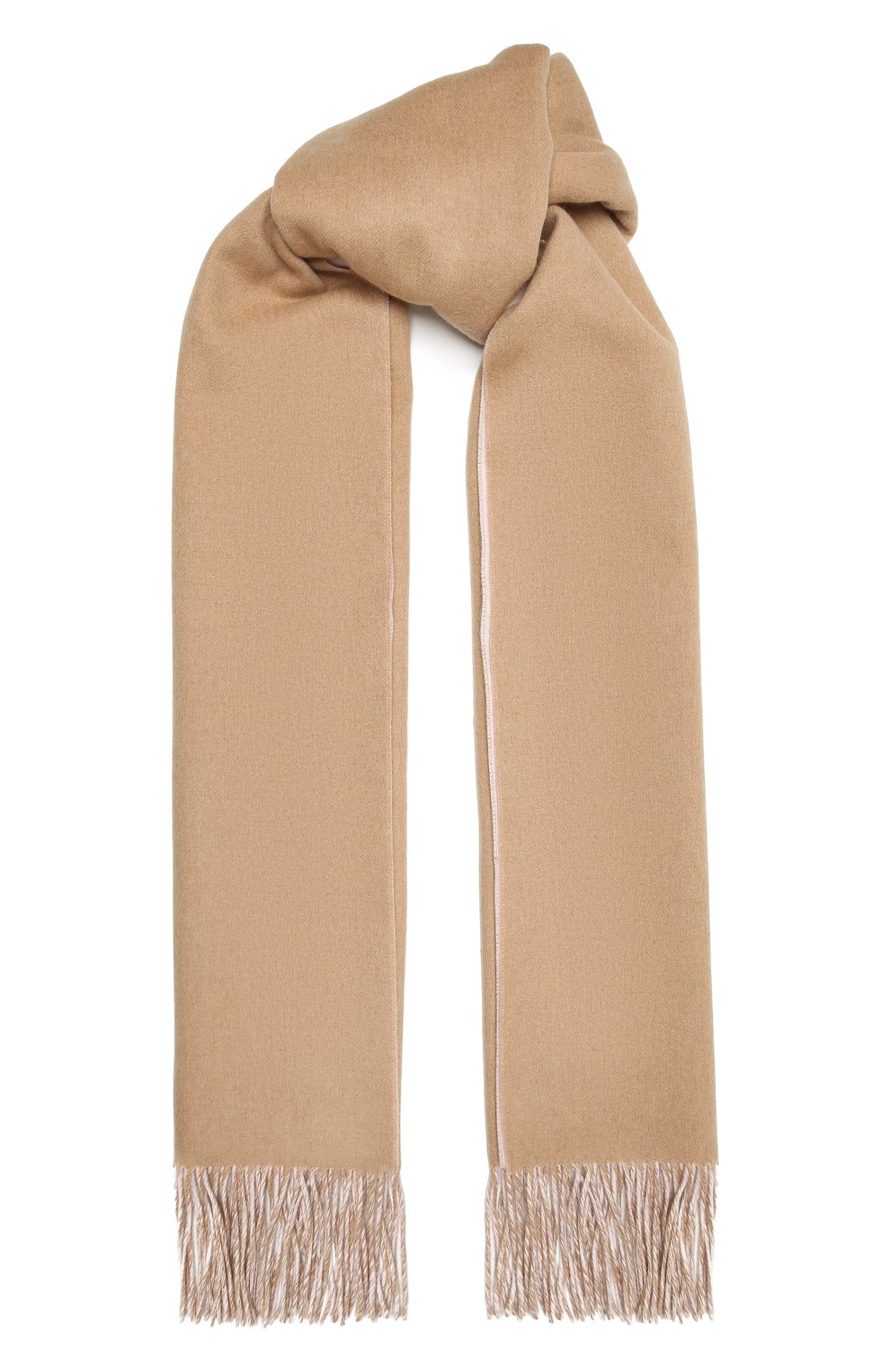 Женский кашемировый шарф BURBERRY бежевого цвета, арт. 8050333 | Фото 1 (Материал: Текстиль, Кашемир, Шерсть)