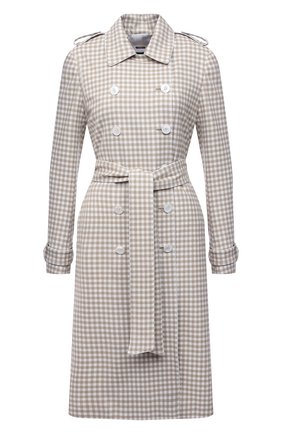 Женский тренч из шерсти и шелка KITON бежевого цвета по цене 346000 руб., арт. D51613PK0948A | Фото 1 Женский тренч из шерсти и шелка KITON бежевого цвета, арт. D51613PK0948A | Фото 1 (Материал подклада: Шелк; Материал внешний: Шерсть; Рукава: Длинные; Длина (верхняя одежда): До колена; Стили: Кэжуэл)