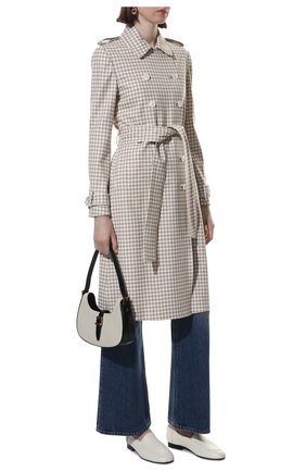 Женский тренч из шерсти и шелка KITON бежевого цвета по цене 346000 руб., арт. D51613PK0948A | Фото 2 Женский тренч из шерсти и шелка KITON бежевого цвета, арт. D51613PK0948A | Фото 2 (Материал подклада: Шелк; Материал внешний: Шерсть; Рукава: Длинные; Длина (верхняя одежда): До колена; Стили: Кэжуэл)