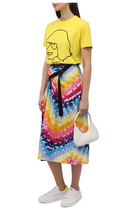 Женская юбка KENZO разноцветного цвета, арт. FC52JU1679D3 | Фото 2 (Материал внешний: Синтетический материал; Длина Ж (юбки, платья, шорты): Миди; Стили: Кэжуэл; Женское Кросс-КТ: Юбка-одежда)