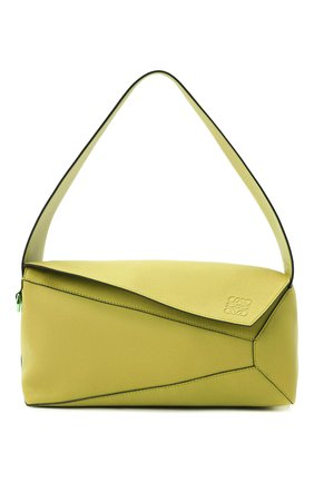 Женская сумка puzzle hobo LOEWE салатового цвета, арт. A510J67X01 | Фото 1 (Материал: Натуральная кожа; Размер: medium; Сумки-технические: Сумки top-handle)