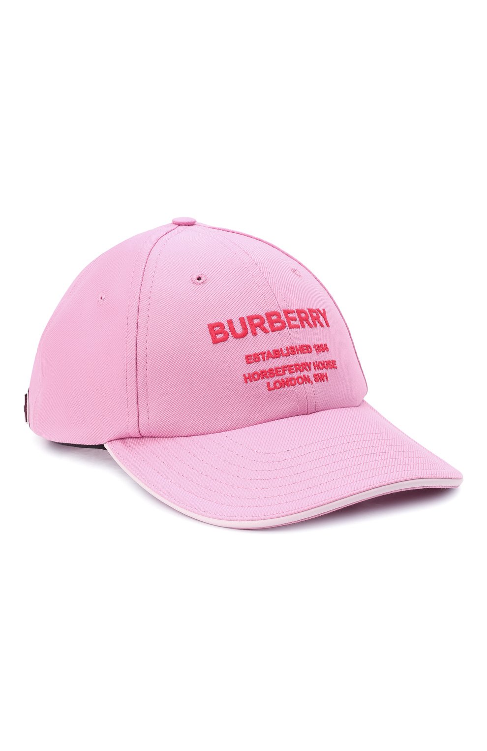 Женская хлопковая бейсболка BURBERRY розового цвета, арт. 8048725 | Фото 1 (Материал: Текстиль, Хлопок)