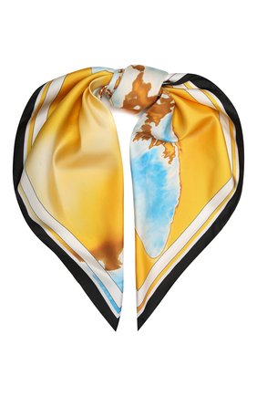 Женский шелковый платок BURBERRY желтого цвета, арт. 8049510 | Фото 1 (Материал: Текстиль, Шелк)