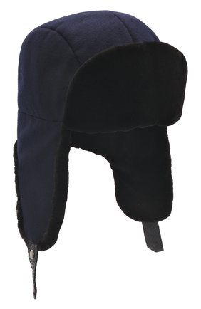Мужская шапка-ушанка с отделкой из меха норки майкл FURLAND темно-синего цвета, арт. 0201410050047600043 | Фото 1 (Материал: Текстиль, Натуральный мех)