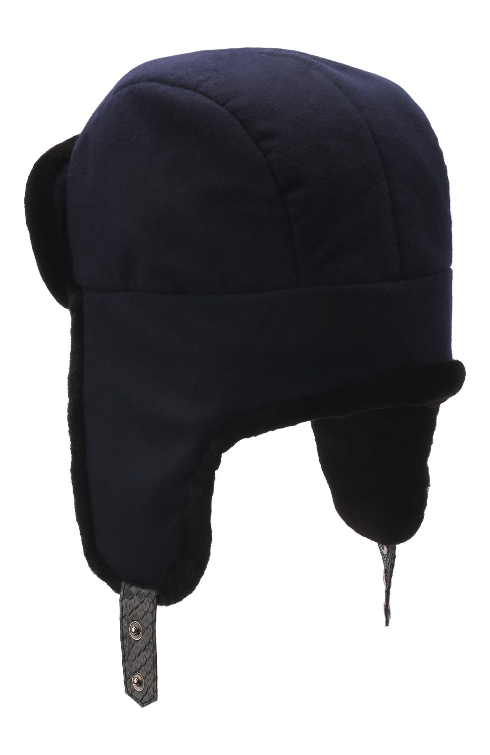Мужская шапка-ушанка с отделкой из меха норки майкл FURLAND черного цвета, арт. 0201410050047600043 | Фото 2 (Материал: Текстиль, Натуральный мех)