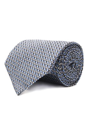 Мужской шелковый галстук ERMENEGILDO ZEGNA синего цвета, арт. Z3E31T/1UM | Фото 1 (Принт: С принтом; Материал: Текстиль, Шелк)
