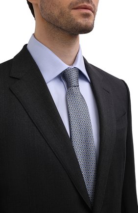 Мужской шелковый галстук ERMENEGILDO ZEGNA синего цвета, арт. Z3E31T/1UM | Фото 2 (Принт: С принтом; Материал: Текстиль, Шелк)