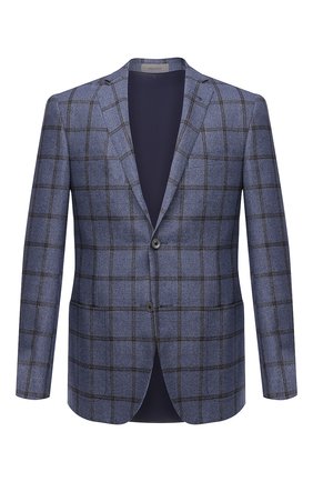 Мужской пиджак из шелка и шерсти CORNELIANI синего цвета по цене 118500 руб., арт. 896Y72-2116220/90 | Фото 1 Мужской пиджак из шелка и шерсти CORNELIANI синего цвета, арт. 896Y72-2116220/90 | Фото 1 (Рукава: Длинные; Длина (для топов): Стандартные; Материал подклада: Вискоза; Материал внешний: Шелк; Пиджаки М: Прямой; Случай: Коктейльный; Стили: Классический; 1-2-бортные: Однобортные)