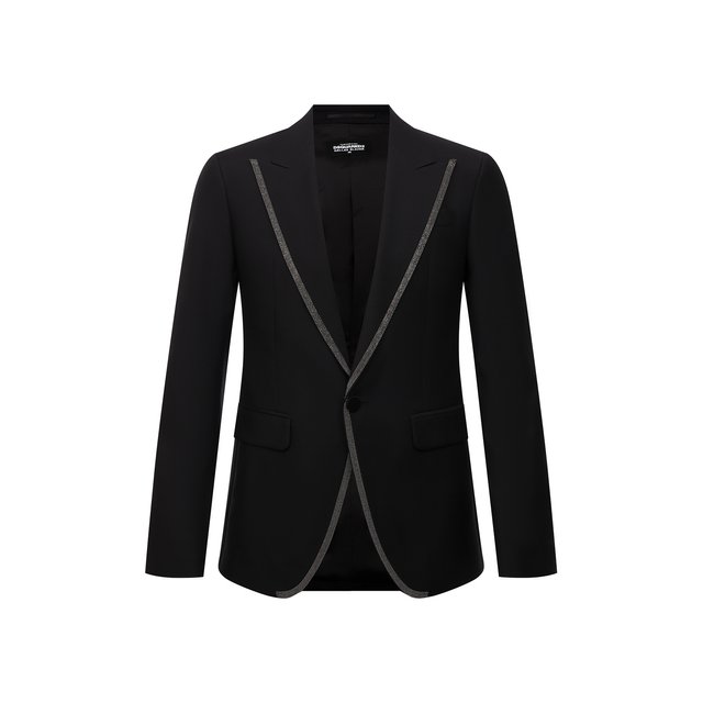 Пиджак из шерсти и шелка Dsquared2 черного цвета