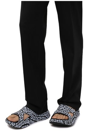 Мужские резиновые шлепанцы GIVENCHY черно-белого цвета, арт. BH301AH0Z4 | Фото 3 (Материал внешний: Резина)