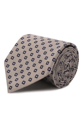 Мужской шелковый галстук BRIONI бежевого цвета, арт. 061D00/P1426 | Фото 1 (Материал: Текстиль, Шелк; Принт: С принтом)