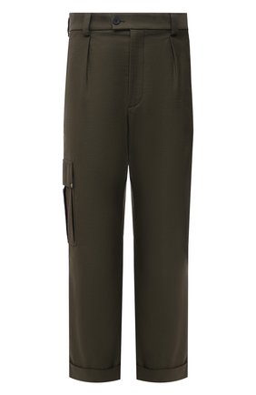 Мужские хлопковые брюки LOEWE хаки цвета, арт. H526Y04W94 | Фото 1 (Длина (брюки, джинсы): Стандартные; Материал внешний: Хлопок; Случай: Повседневный; Силуэт М (брюки): Чиносы; Стили: Милитари)