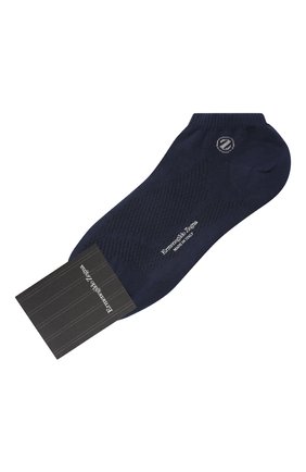 Мужские носки ERMENEGILDO ZEGNA темно-синего цвета, арт. N5V025010 | Фото 1 (Кросс-КТ: бельё; Материал внешний: Синтетический материал)