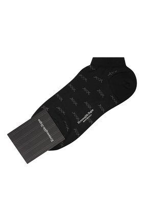 Мужские хлопковые носки ERMENEGILDO ZEGNA черного цвета, арт. N5V025030 | Фото 1 (Кросс-КТ: бельё; Материал внешний: Хлопок)