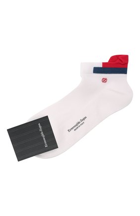 Мужские носки ERMENEGILDO ZEGNA белого цвета, арт. N5V025060 | Фото 1 (Материал внешний: Синтетический материал; Кросс-КТ: бельё)