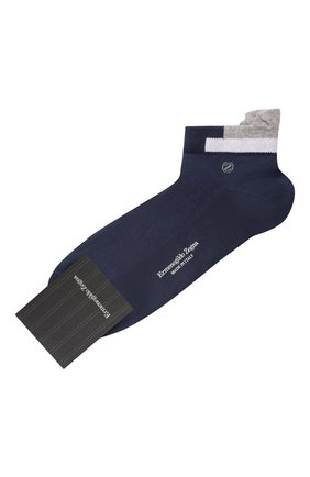 Мужские носки ERMENEGILDO ZEGNA темно-синего цвета, арт. N5V025060 | Фото 1 (Кросс-КТ: бельё; Материал внешний: Синтетический материал)