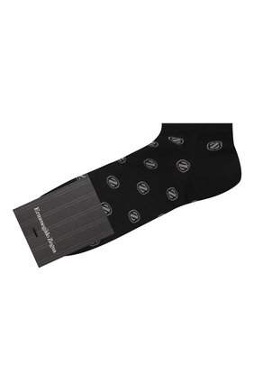 Мужские хлопковые носки ERMENEGILDO ZEGNA черного цвета по цене 2405 руб., арт. N5V025040 | Фото 1 Мужские хлопковые носки ERMENEGILDO ZEGNA черного цвета, арт. N5V025040 | Фото 1 (Материал внешний: Хлопок; Кросс-КТ: бельё)