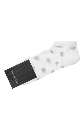 Мужские хлопковые носки ERMENEGILDO ZEGNA белого цвета, арт. N5V025040 | Фото 1 (Материал внешний: Хлопок; Кросс-КТ: бельё)