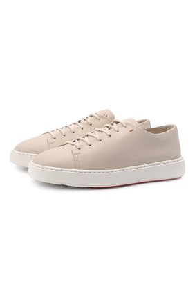 Мужские кожаные кеды SANTONI бежевого цвета по цене 35750 руб., арт. MBCD21640BARTESME35 | Фото 1 Мужские кожаные кеды SANTONI бежевого цвета, арт. MBCD21640BARTESME35 | Фото 1 (Материал внешний: Кожа; Подошва: Массивная; Материал внутренний: Натуральная кожа; Материал утеплителя: Без утеплителя)