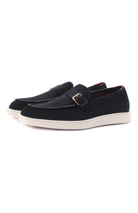 Мужские замшевые лоферы SANTONI темно-синего цвета по цене 59950 руб., арт. MGMG18036BARSRVRU59 | Фото 1 Мужские замшевые лоферы SANTONI темно-синего цвета, арт. MGMG18036BARSRVRU59 | Фото 1 (Материал внутренний: Натуральная кожа; Материал внешний: Кожа, Замша; Стили: Кэжуэл; Длина стельки: 27,6, 28, 28,5, 24,7, 25,1, 25,5, 25,9, 26,4, 26,8, 27,2)