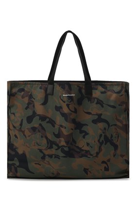 Мужская текстильная сумка-шопер ALEXANDER MCQUEEN хаки цвета, арт. 662865/1AAE1 | Фото 1 (Материал: Текстиль; Размер: large)