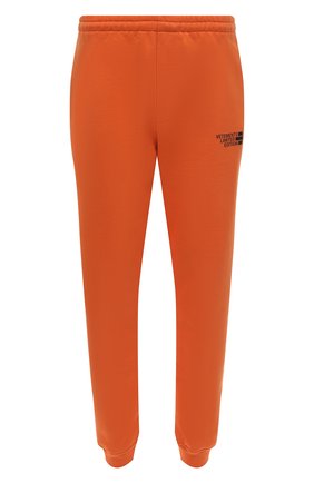 Мужские хлопковые джоггеры VETEMENTS оранжевого цвета, арт. UE52PA140X 1605/M | Фото 1 (Длина (брюки, джинсы): Стандартные; Материал внешний: Хлопок; Силуэт М (брюки): Джоггеры; Стили: Спорт-шик)