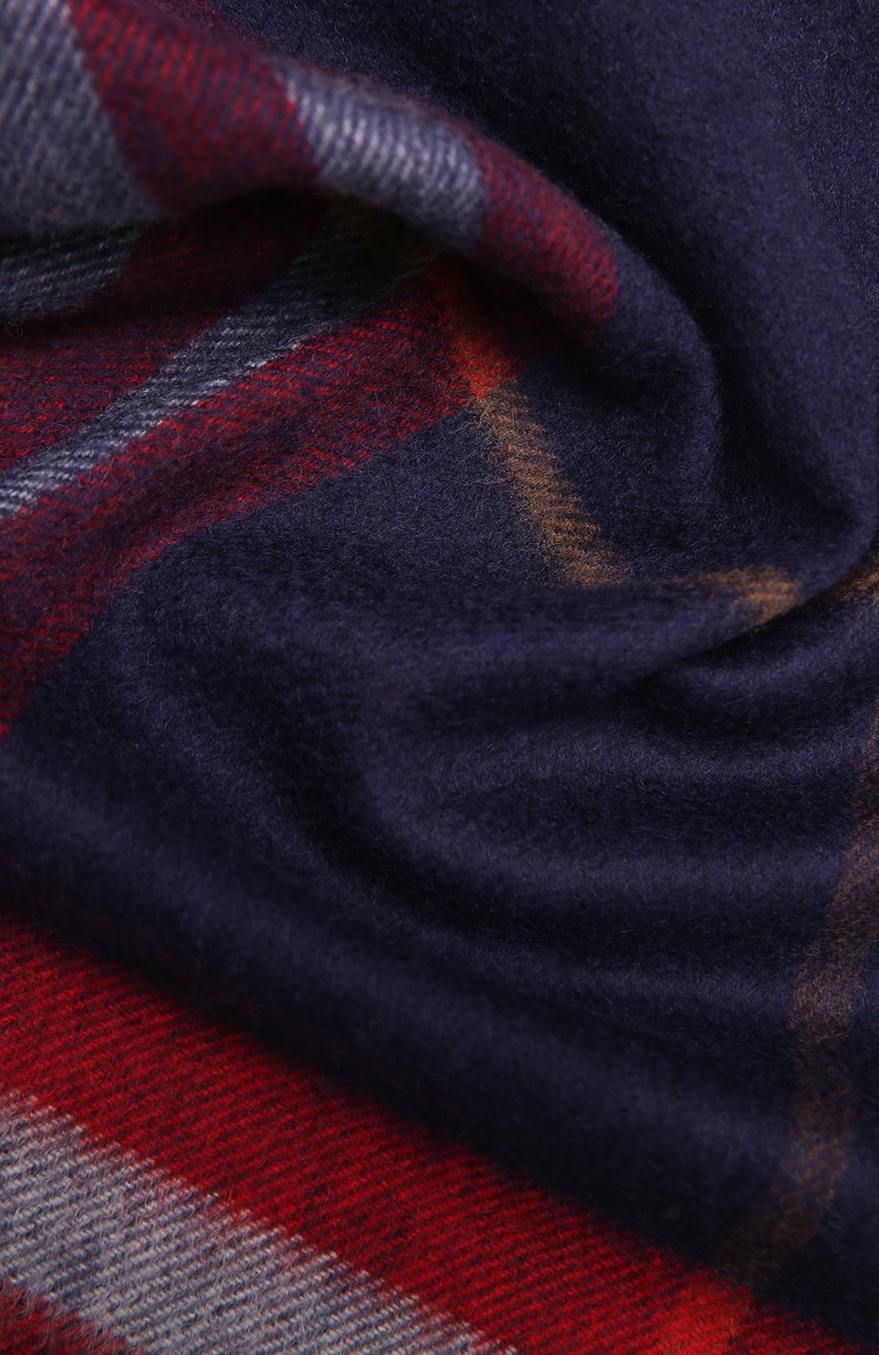 Женский кашемировый шарф BURBERRY темно-синего цвета, арт. 8049709 | Фото 3 (Материал: Текстиль, Кашемир, Шерсть)