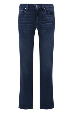Женские джинсы PAIGE синего цвета, арт. 6725F72-4400 | Фото 1 (Материал внешний: Хлопок, Деним; Длина (брюки, джинсы): Стандартные; Кросс-КТ: Деним; Детали: Потертости; Стили: Гранж; Силуэт Ж (брюки и джинсы): Расклешенные)