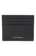 Женский кожаный футляр для кредитных карт mettalic soft COCCINELLE черного цвета, арт. E2 LW5 12 95 01 | Фото 1 (Материал: Натуральная кожа)