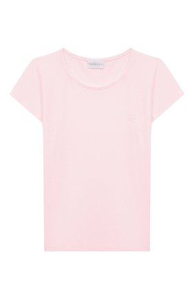 Детская хлопковая футболка LA PERLA розового цвета, арт. 44764/2A-6A | Фото 1 (Материал внешний: Хлопок; Рукава: Короткие; Ростовка одежда: 2 года | 92 см, 3 года | 98 см, 4 года | 104 см, 5 лет | 110 см, 6 лет | 116 см)