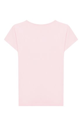 Детская хлопковая футболка LA PERLA розового цвета, арт. 44764/2A-6A | Фото 2 (Материал внешний: Хлопок; Рукава: Короткие; Ростовка одежда: 2 года | 92 см, 3 года | 98 см, 4 года | 104 см, 5 лет | 110 см, 6 лет | 116 см)