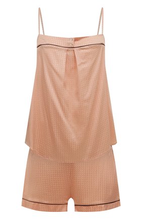 Женская шелковая пижама MAISON LEJABY светло-розового цвета, арт. N0170-N0181 | Фото 1 (Материал внешний: Шелк; Длина Ж (юбки, платья, шорты): Мини; Длина (для топов): Стандартные; Рукава: На бретелях)