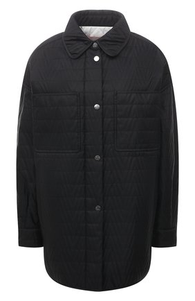 Женская стеганая куртка VALENTINO черного цвета, арт. XB3CL0106U7 | Фото 1 (Материал внешний: Синтетический материал; Длина (верхняя одежда): До середины бедра; Рукава: Длинные; Материал подклада: Синтетический материал; Кросс-КТ: Куртка; Стили: Кэжуэл)