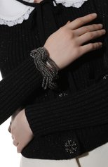 Женский браслет BRUNELLO CUCINELLI темно-серого цвета, арт. MB0W9LV69/M | Фото 2 (Материал: Стекло, Металл)