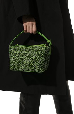 Женская сумка cubi small LOEWE зеленого цвета, арт. A906K75X06 | Фото 2 (Сумки-технические: Сумки через плечо, Сумки top-handle; Материал: Текстиль; Размер: small)