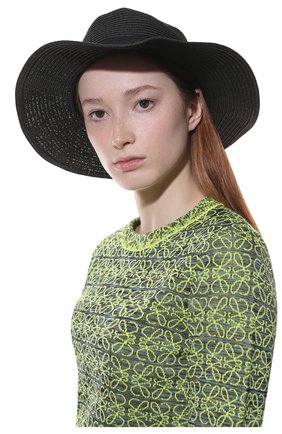 Женская шляпа fedora MELISSA ODABASH черного цвета, арт. FED0RA | Фото 2 (Материал: Растительное волокно)