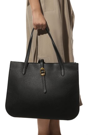 Женский сумка-тоут cosima COCCINELLE черного цвета, арт. E1 L2A 11 02 01 | Фото 2 (Размер: large; Материал: Натуральная кожа; Сумки-технические: Сумки-шопперы)