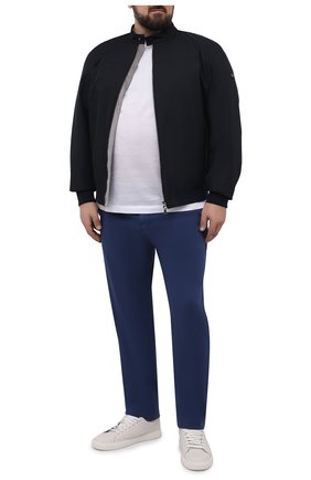 Мужские брюки из хлопка и шелка MARCO PESCAROLO синего цвета, арт. CHIAIAM/ZIP+SFILA/4502 | Фото 2 (Big sizes: Big Sizes; Длина (брюки, джинсы): Стандартные; Случай: Повседневный; Материал внешний: Хлопок; Стили: Кэжуэл)