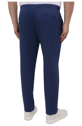 Мужские брюки из хлопка и шелка MARCO PESCAROLO синего цвета, арт. CHIAIAM/ZIP+SFILA/4502 | Фото 4 (Big sizes: Big Sizes; Длина (брюки, джинсы): Стандартные; Случай: Повседневный; Материал внешний: Хлопок; Стили: Кэжуэл)