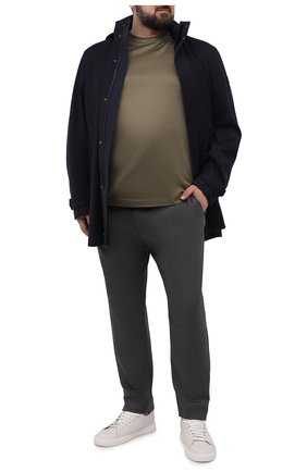 Мужские шерстяные брюки MARCO PESCAROLO темно-серого цвета, арт. CHIAIAM/ZIP+SFILA/4516 | Фото 2 (Big sizes: Big Sizes; Материал внешний: Шерсть; Длина (брюки, джинсы): Стандартные; Случай: Повседневный; Стили: Кэжуэл)