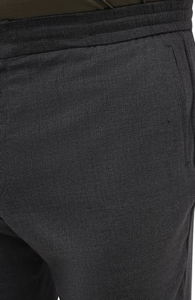 Мужские шерстяные брюки MARCO PESCAROLO темно-серого цвета, арт. CHIAIAM/ZIP+SFILA/4516 | Фото 5 (Big sizes: Big Sizes; Материал внешний: Шерсть; Длина (брюки, джинсы): Стандартные; Случай: Повседневный; Стили: Кэжуэл)