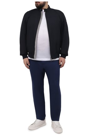 Мужские шерстяные брюки MARCO PESCAROLO темно-синего цвета, арт. CHIAIAM/ZIP+SFILA/4516 | Фото 2 (Материал внешний: Шерсть; Длина (брюки, джинсы): Стандартные; Случай: Повседневный; Стили: Кэжуэл; Big sizes: Big Sizes)